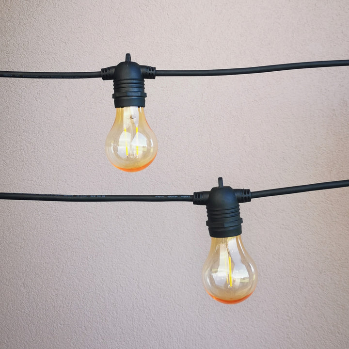 A60 Amber Bulb | 5m 10 Bulbs | Flush Mount Dimmable Festoon Lights
