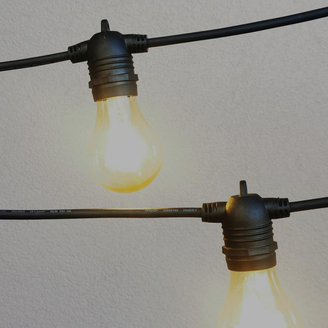 A60 Amber Bulb  | 10m 20 Bulbs | Flush Mount Dimmable Festoon Lights