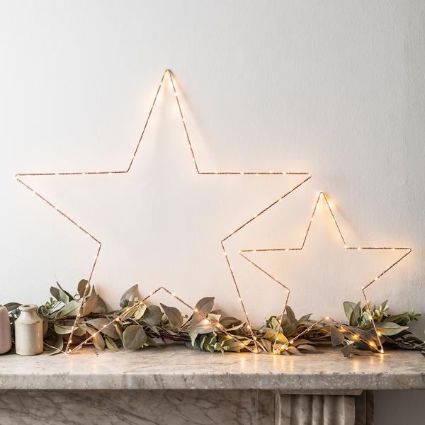 Large Gold Star Fairy Lights | 58.5cm x 59.5cm | USB | Decorative Indoor