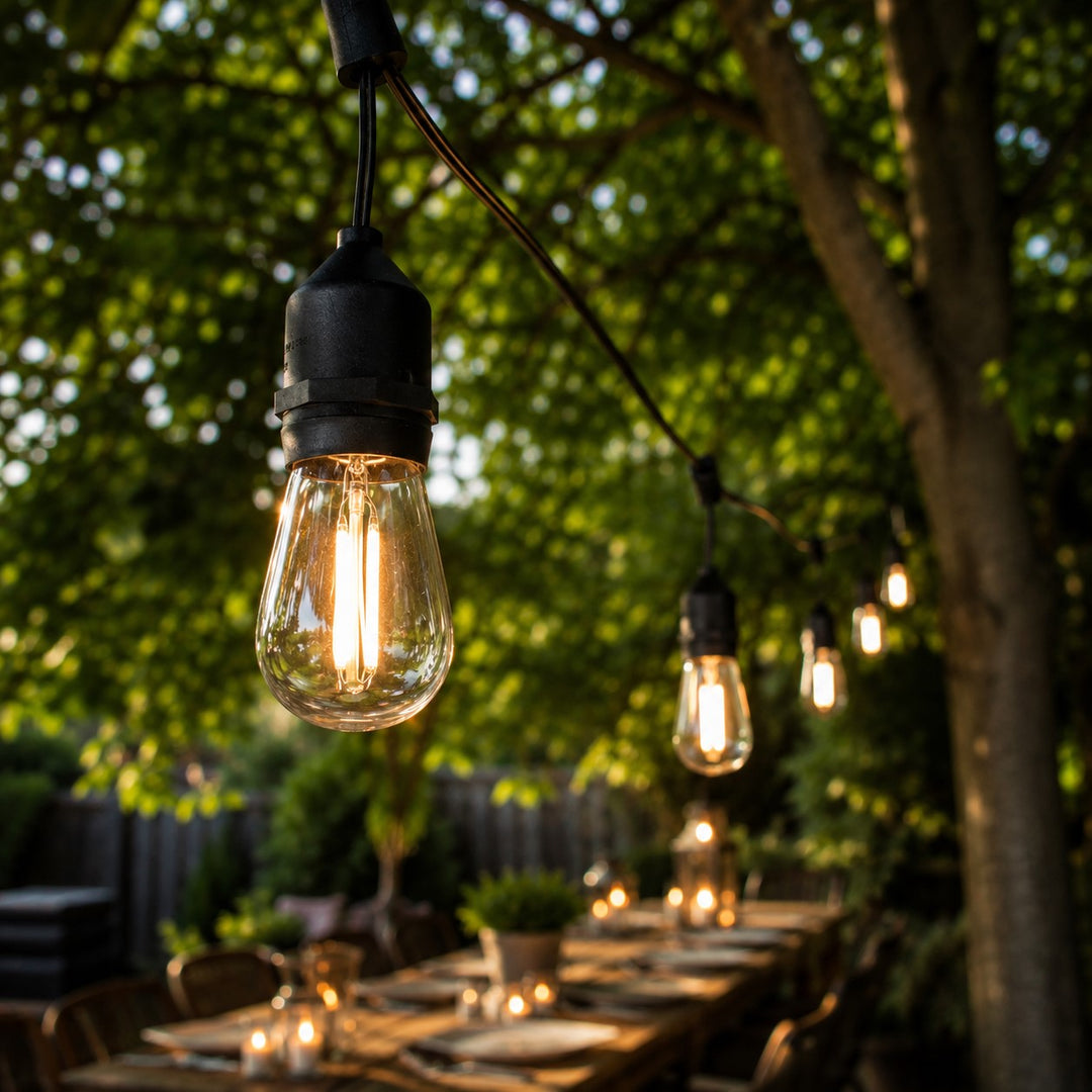 Festoon Lights | S14 Clear Bulb | 5m 10 Bulbs | Drop Hang | Connectable