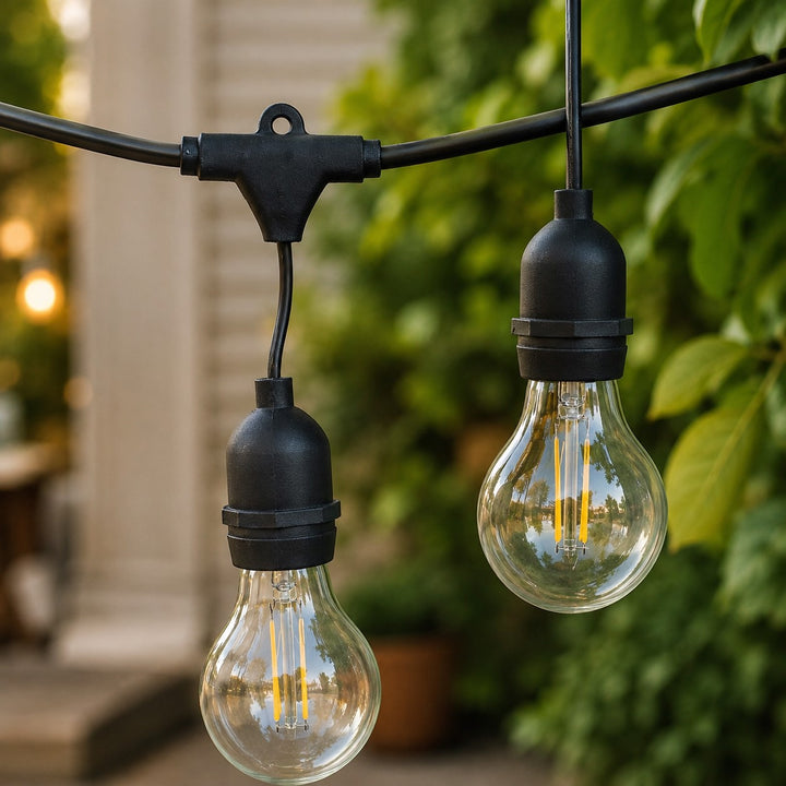 A60 Clear Bulb | 5m 10 Bulbs | Drop Hang Dimmable Festoon Lights