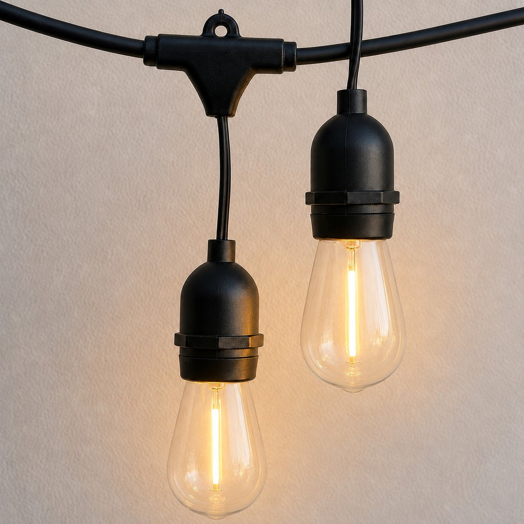 Solar S14 Festoon Lights | Drop Hang Style | 14.7m 15 Bulbs