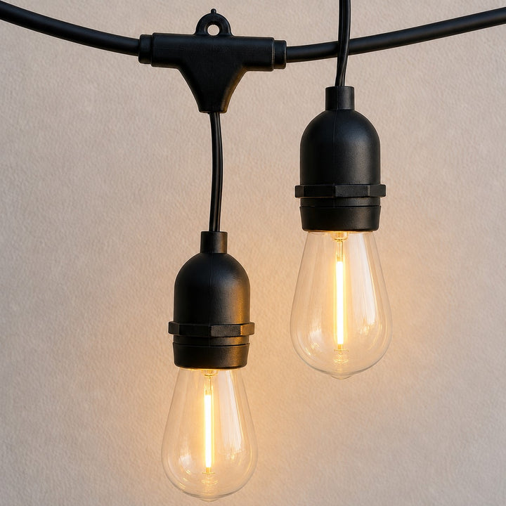 Solar S14 Festoon Lights | Drop Hang Style | 14.7m 15 Bulbs
