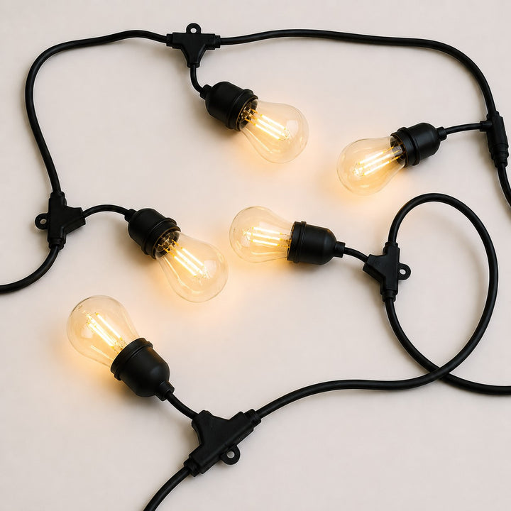 A60 Clear Bulb | 5m 10 Bulbs | Drop Hang Dimmable Festoon Lights