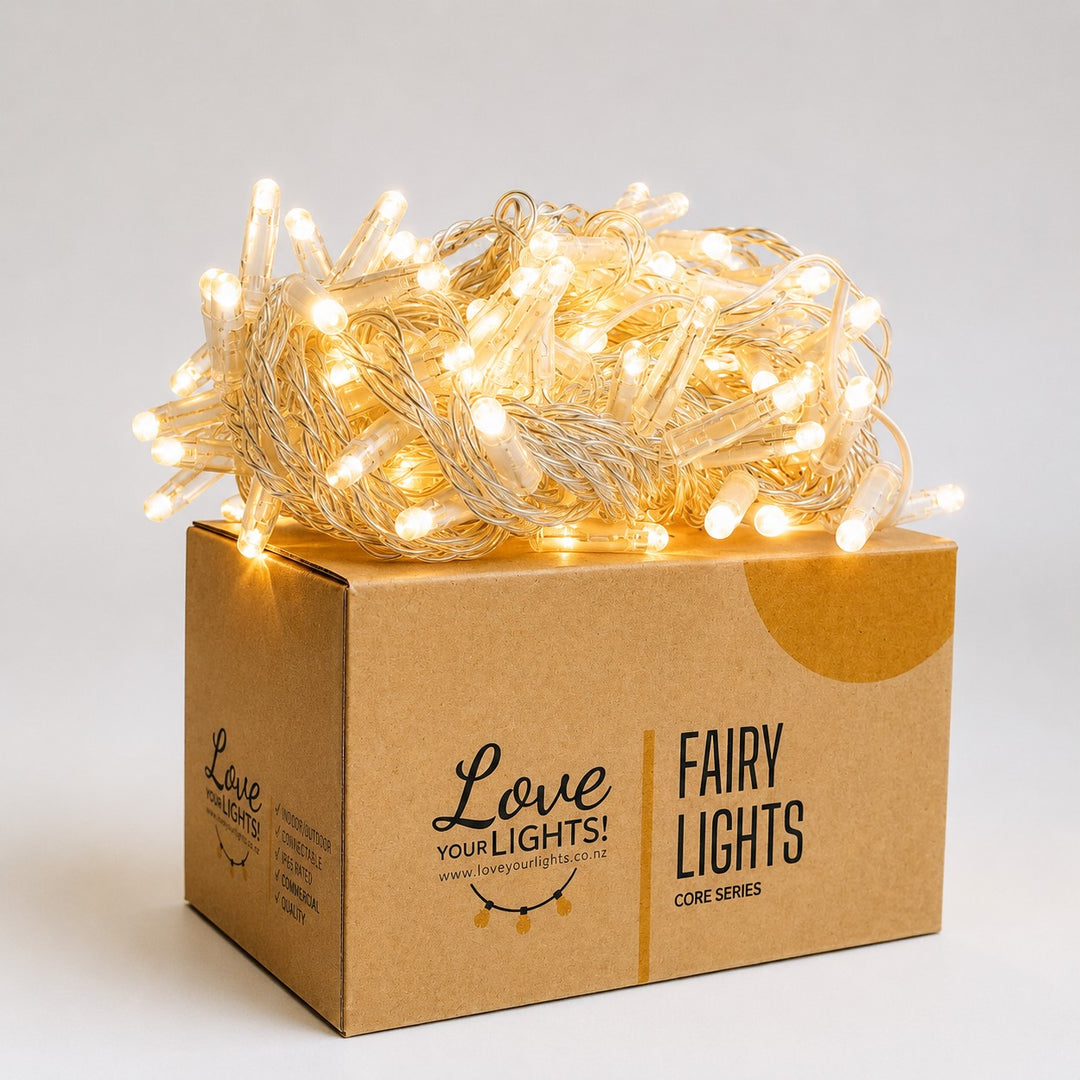 Indoor & Outdoor Fairy Lights | 10m | Connectable | Clear PVC Cable | Core Series
