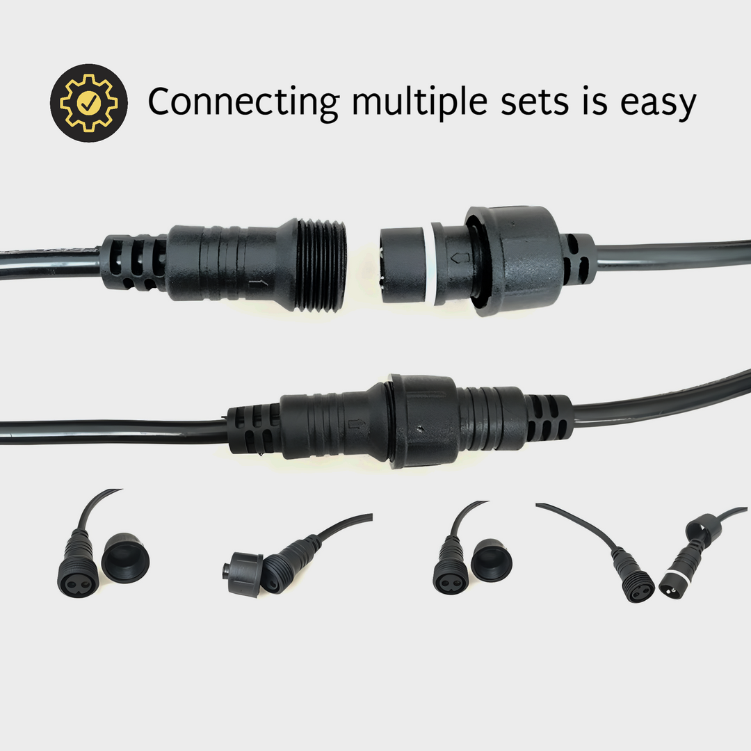 A19 Amber Bulbs | 10m 10 Bulbs | Flush Mount Dimmable Festoon Lights