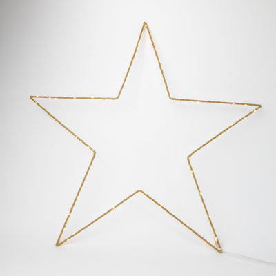 Small Gold Star Fairy Lights | 33cm x 34cm | Decorative Indoor