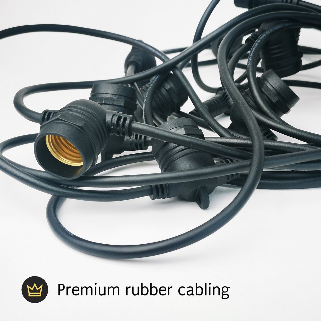A19 Amber Bulbs | 10m 10 Bulbs | Flush Mount Dimmable Festoon Lights