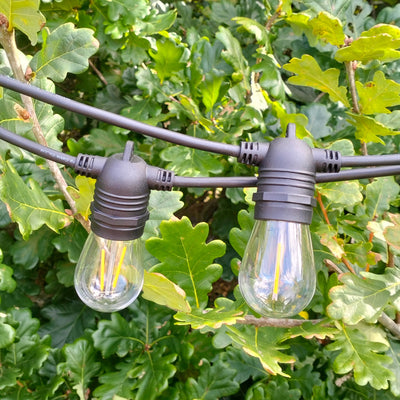 Dimmable Festoon Lights | 10m 20 Bulbs | S14 2w | Flush Mount