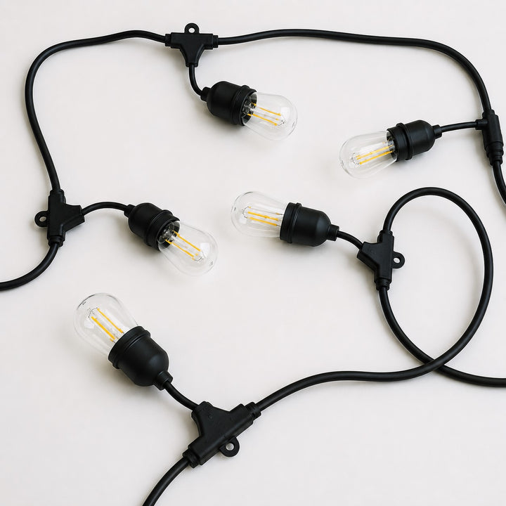 S14 Clear Bulb | 5m 10 Bulbs | Drop Hang | Dimmable Festoon Lights