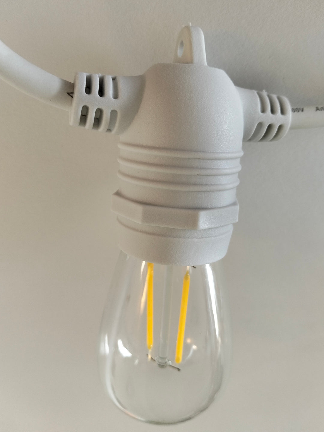 S14 Clear Bulb White Cable | 10m 10 Bulbs | Flush Mount Dimmable Festoon Lights