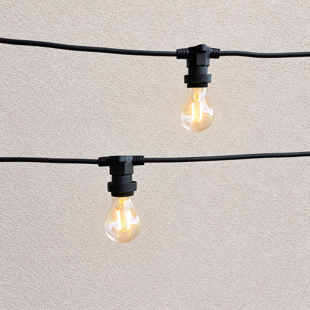 Festoon Lights | S14 Bulb | 10m 10 Bulbs | Flat Flush Mount | Connectable