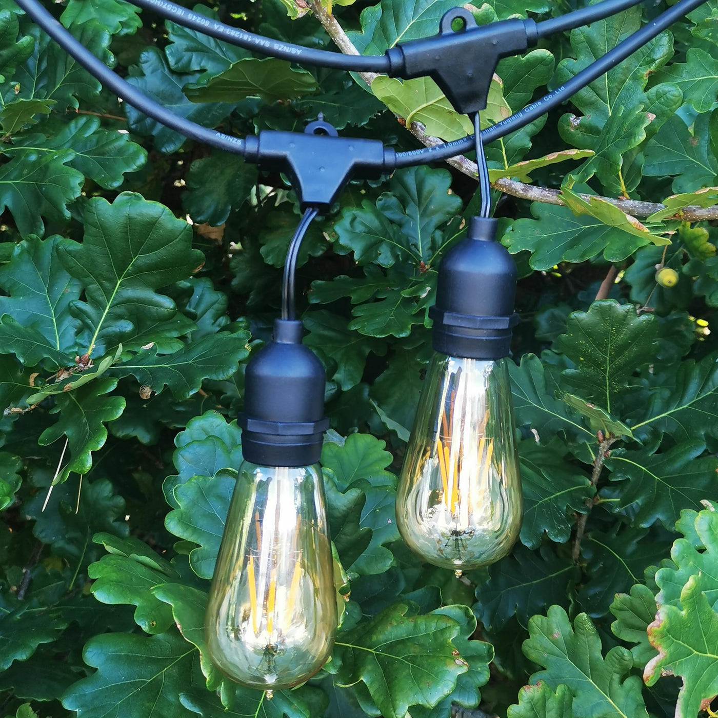 Drop Hang | 15m 15 Bulbs | ST58 5w Amber | Dimmable Festoon Lights