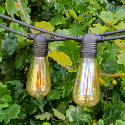 Flush Mount | 10m 10 Bulbs | ST58 5w Amber Glass | Dimmable Festoon Lights