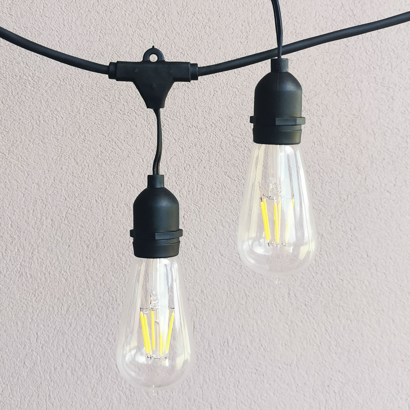 Drop Hang | 15m 15 Bulbs | ST58 5w Clear Glass | Dimmable Festoon Lights