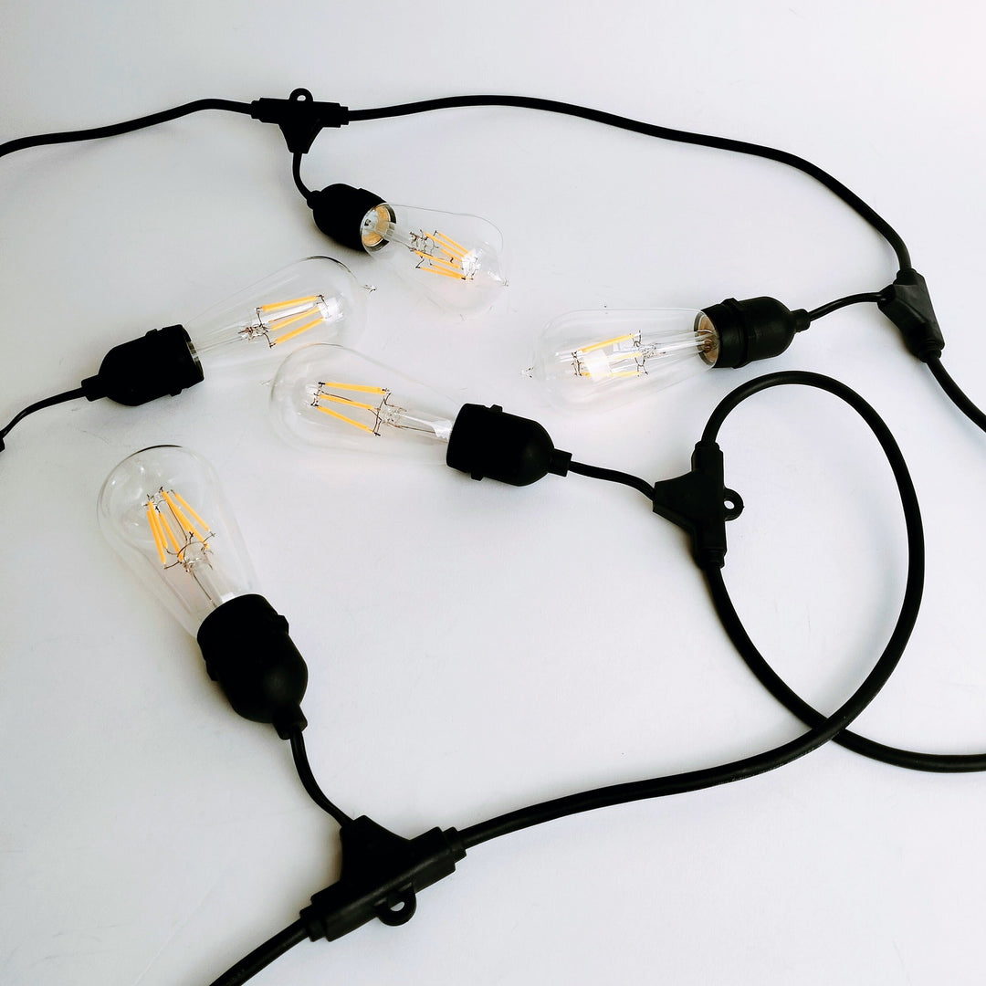 ST58 Clear Bulb | 10m 20 Bulbs | Drop Hang Dimmable Festoon Lights