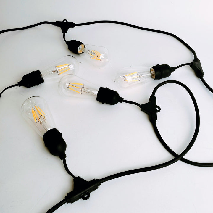 ST58 Clear Bulb | 10m 20 Bulbs | Drop Hang Dimmable Festoon Lights