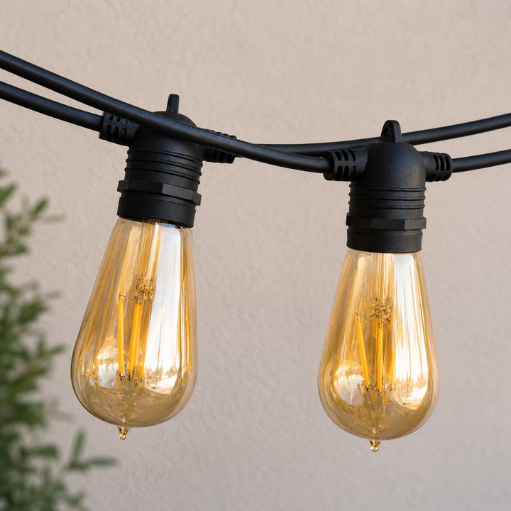 Festoon Lights | ST58 Amber Bulb | 5m 10 Bulbs | Flush Mount | Connectable