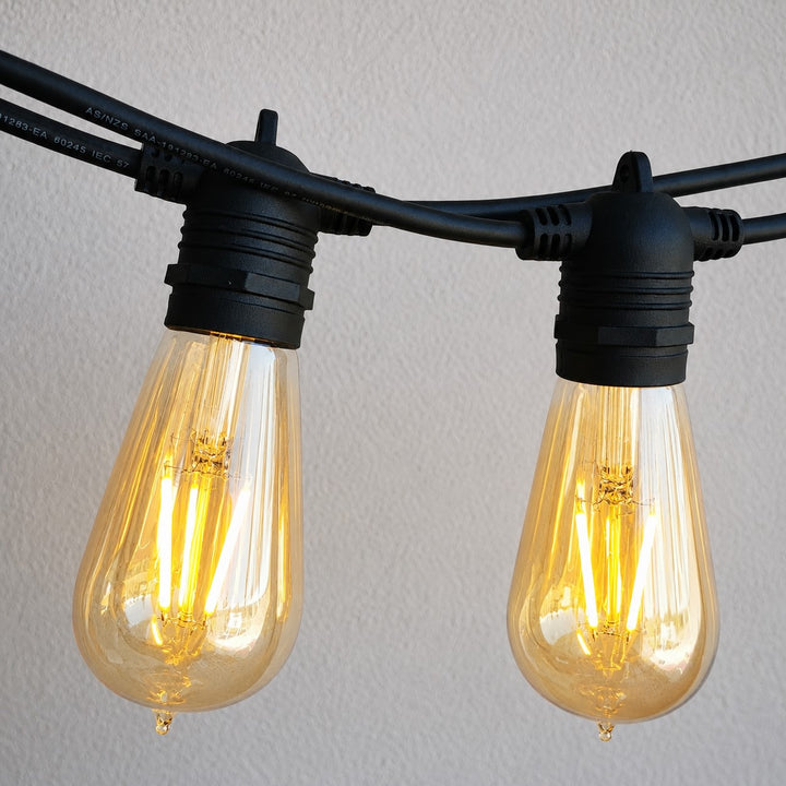 ST58 Amber Bulb | 10m 10 Bulbs | Flush Mount Dimmable Festoon Lights