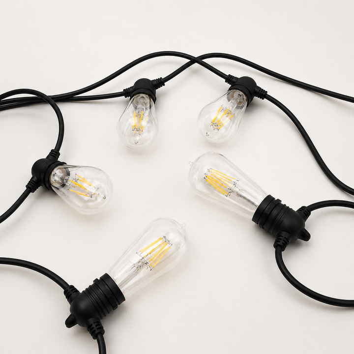 ST58 Clear Bulb | 5m 10 Bulbs | Flush Mount Dimmable Festoon Lights