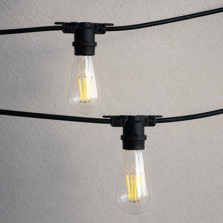 ST58 Clear Bulb | 10m 10 Bulbs | Flat Flush Mount Dimmable Festoon Lights