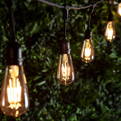 Drop Hang | 15m 15 Bulbs | ST58 5w Amber | Dimmable Festoon Lights