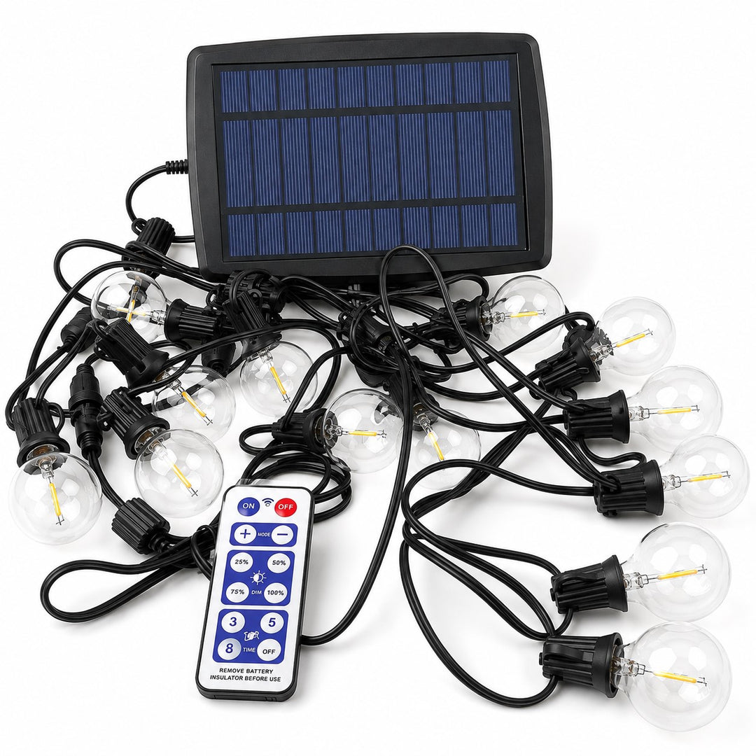 Solar G40 Clear Festoon Lights | 7.6m 25 Bulbs