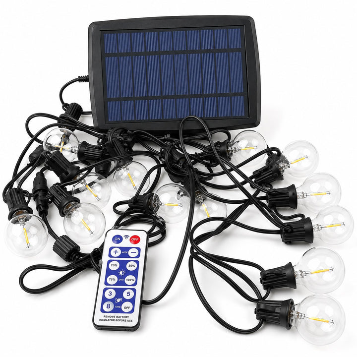Solar G40 Clear Festoon Lights | 7.6m 25 Bulbs
