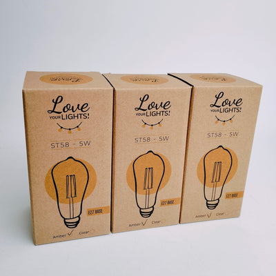 Love Your Lights | ST58 5w Bulb | Amber | Dimmable