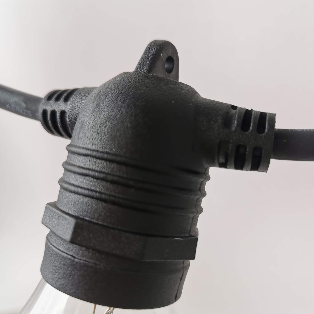 10m Festoon Light String |  20 Lamp Bases | Flush Mount