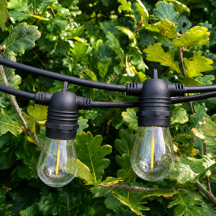 Solar S14 Festoon Lights | Flush Mount Style | 14.7m 15 Bulbs