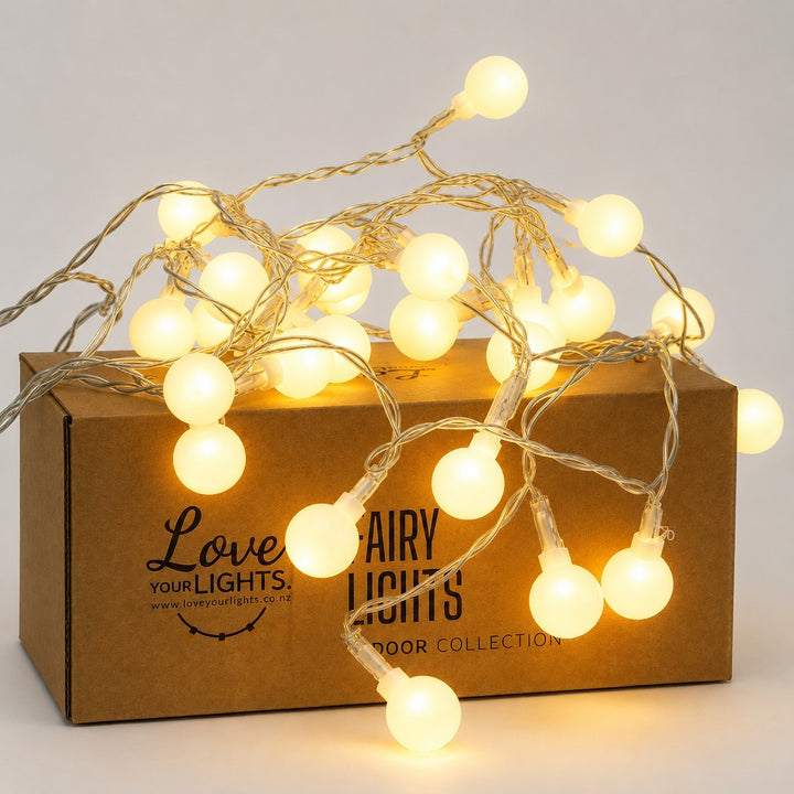 Globe Ball Fairy Lights | 40 LED Bulbs | Decorative Indoor