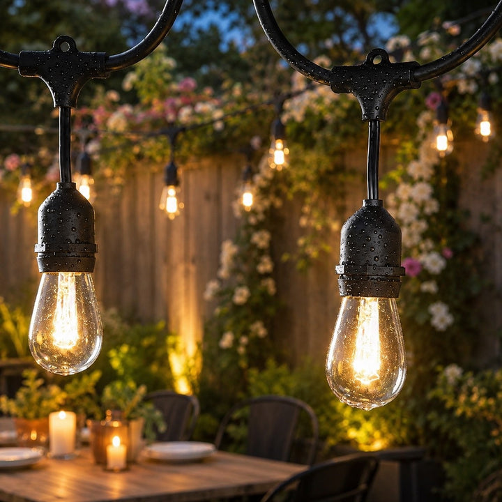 Solar S14 Festoon Lights | Drop Hang Style | 14.7m 15 Bulbs