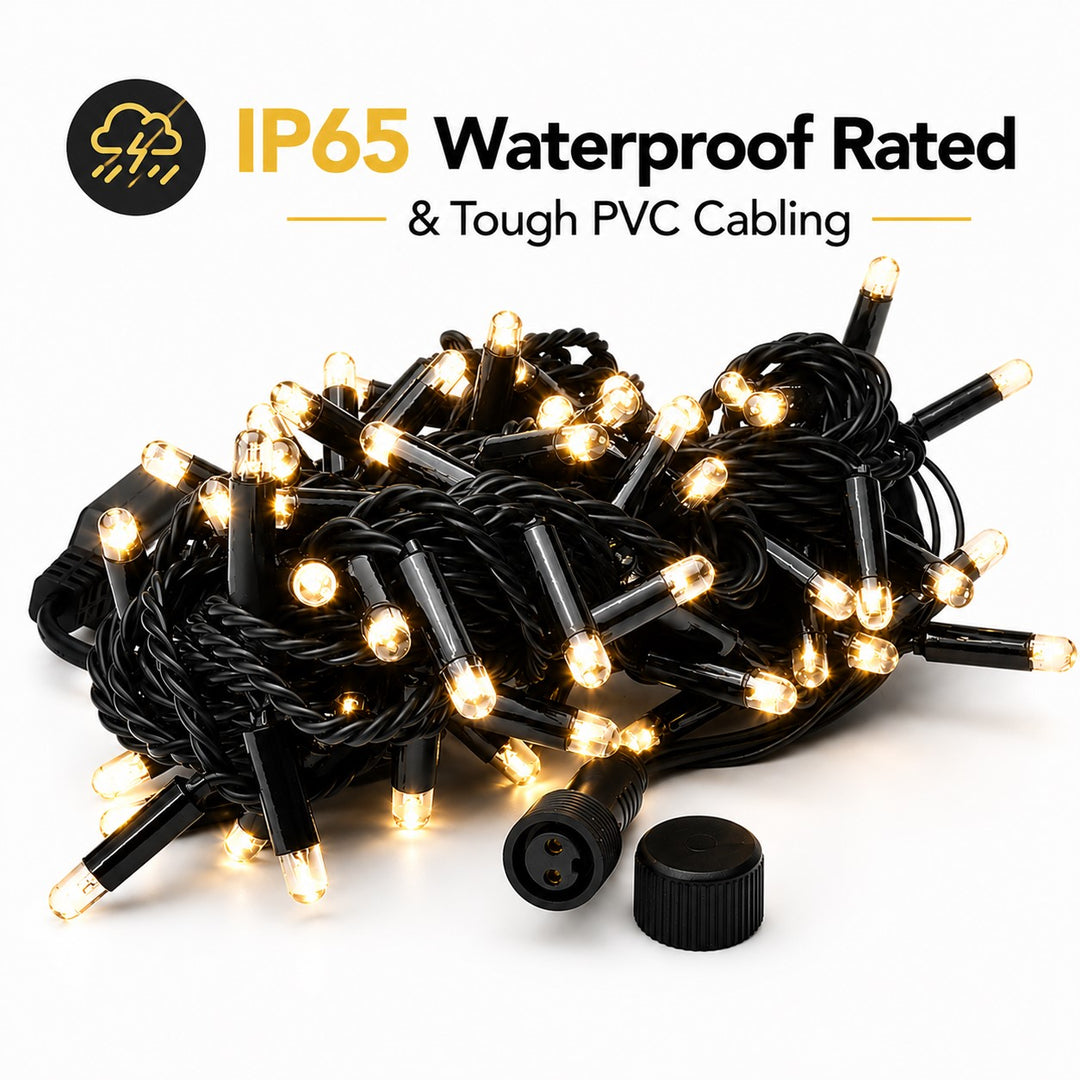 Indoor & Outdoor Fairy Lights | 10m | Connectable | Black PVC Cable | Core Series