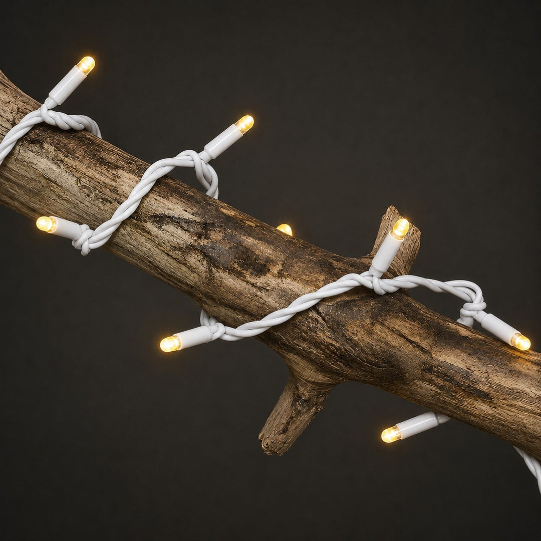 Pro Series | 10m | Outdoor Fairy Lights | White Rubber Cable | Connectable