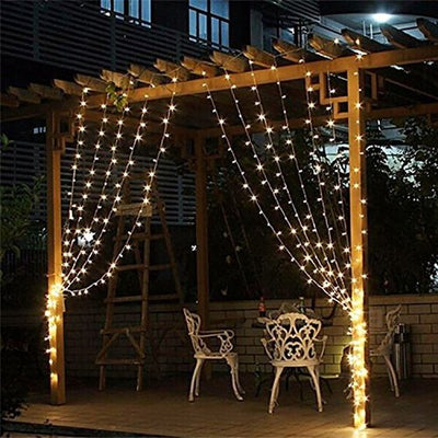 Pro Series Curtain Fairy Lights | 2m x 2m White Rubber | Connectable