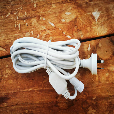 5M STRING LIGHT RUBBER EXTENSION CABLE WITH PLUG