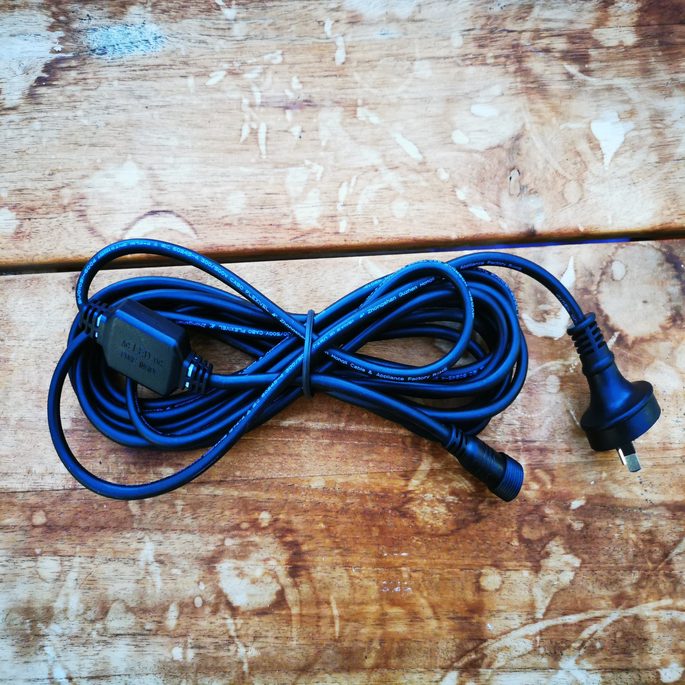 5M STRING LIGHT RUBBER EXTENSION CABLE WITH PLUG