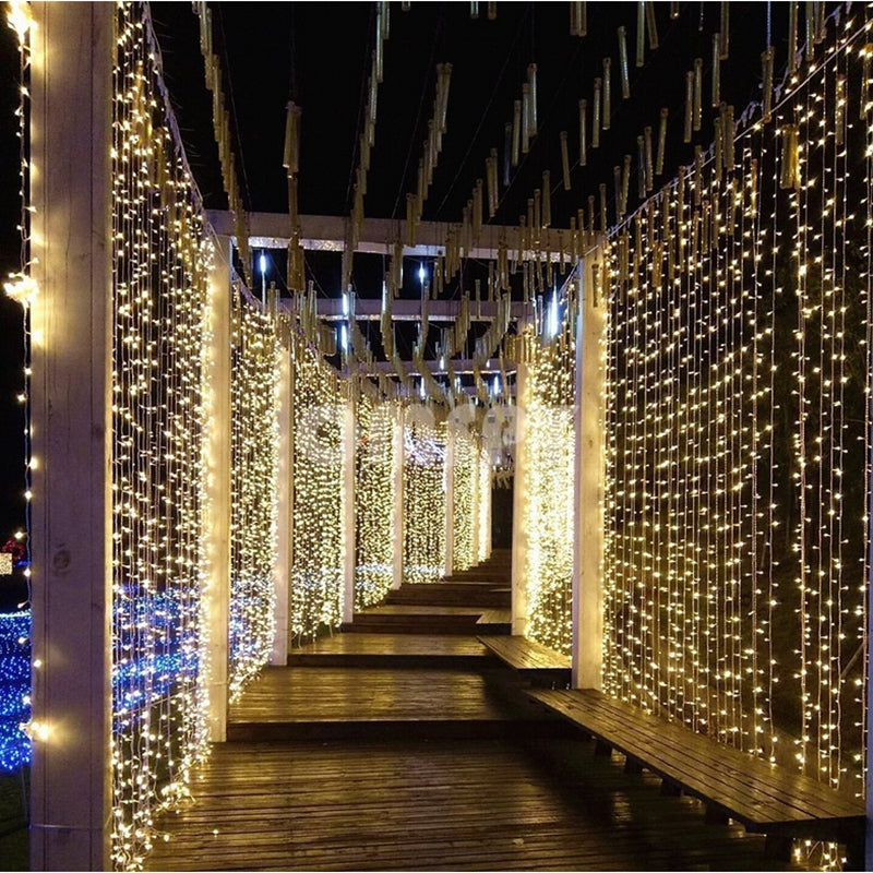 Pro Series Curtain Fairy Lights | 2m x 2m White Rubber | Connectable
