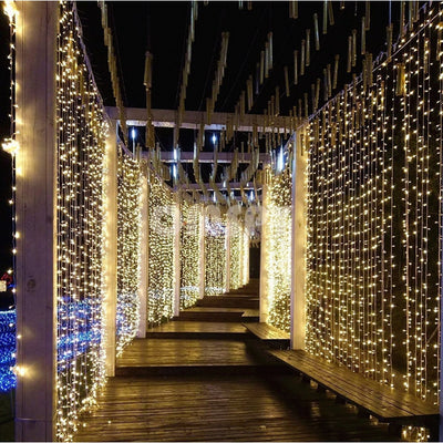 Pro Series Curtain Fairy Lights | 2m x 2m White Rubber | Connectable