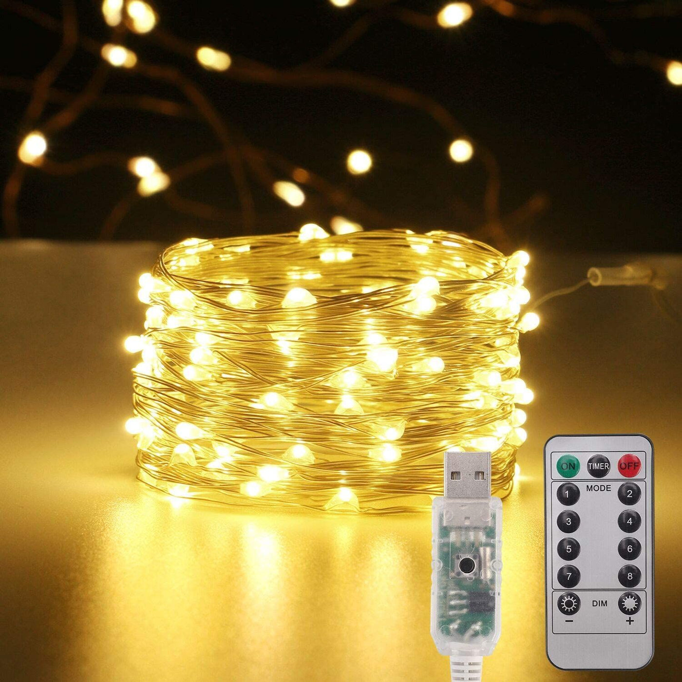 Silver 10m Fairy Lights | USB | Decorative Indoor