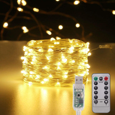 USB SILVER WIRE 10m Warm White Seed Lights
